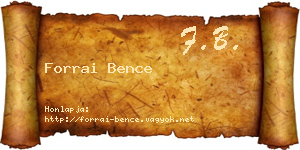Forrai Bence névjegykártya
